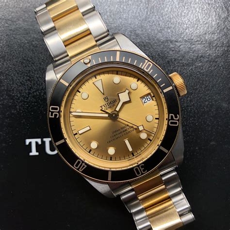 tudor black bay stahl gold|tudor two tone.